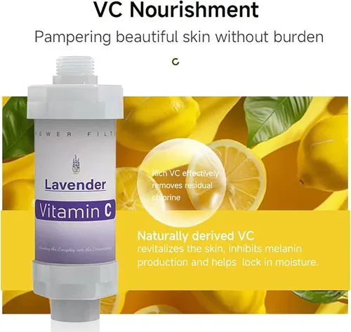 Vista 3 de Filtro de ducha de vitamina C para filtro de agua dura, cartucho de repuesto para ducha, quitar cloro, fluoruro, metales pesados, mejora