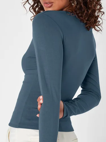 Vista 5 de Trendy Queen Camisetas de manga larga para mujer, básicas, de doble capa, ajustadas, ajustadas, Y2K, ropa de invierno 2024