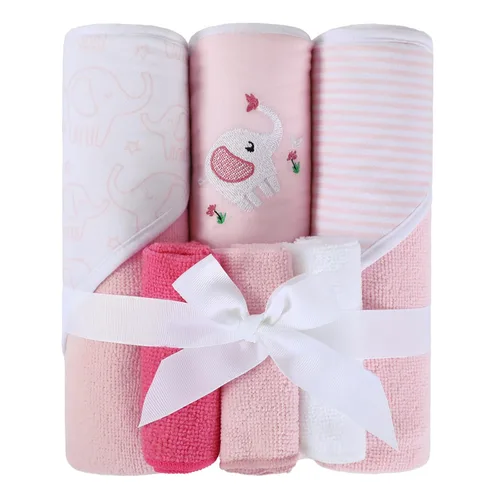 Vista 10 de Softan Juego de 6 toallas y paños con capucha para bebé, 28 x 28 pulgadas, ultra suaves y absorbentes, para recién nacidos, niños y niñas