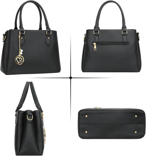 Vista 3 de Bolsa de hombro, bolsa con cremallera, bolsa de mano, bolsa cruzada de piel, con bolsillos, para mujer