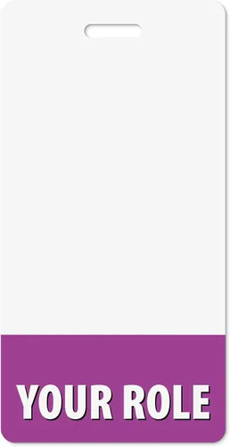 Vista 33 de Personalizado Badge Buddy – en color rosa bebé – vertical – tarjeta de respaldo de doble cara – duradera y resistente al agua ideal para profesores