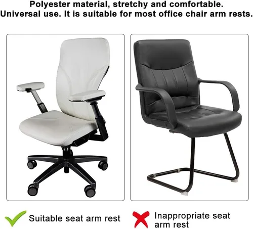 Vista 4 de Fdit 1 par de fundas elásticas extraíbles para reposabrazos de silla, protector universal para sillón de oficina con fundas de poliéster elásticas