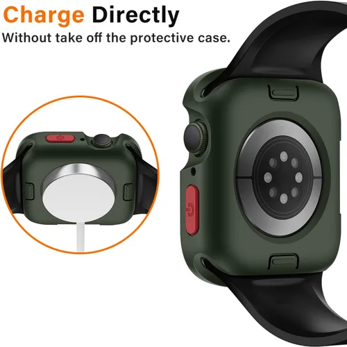 Vista 5 de Amizee 2 Pack Estuche Resistente Compatible con Apple Watch Serie 9/8/7 41mm SE 3/2/1 Serie 6/5/4 40mm, Funda Protectora Amortiguadora de TPU Blanda