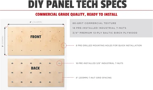 Vista 4 de Panel de pared para escalada en roca de bricolaje Panel de pared de escalada interior Gimnasio de pared de escalada para niños o adultos