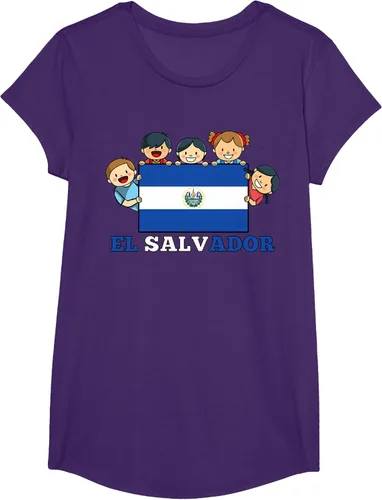 Vista 14 de Camiseta salvadoreña del Mes de la Herencia Hispana con la bandera de El Salvador para niños, Negro