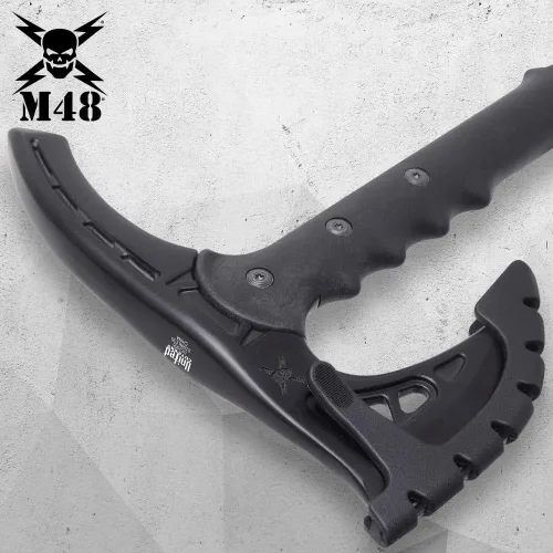 Vista 6 de M48 Kommando Survival Axe - Bastón de senderismo Hoja de acero inoxidable fundido Mango de fibra de vidrio Cubierta de hoja de goma