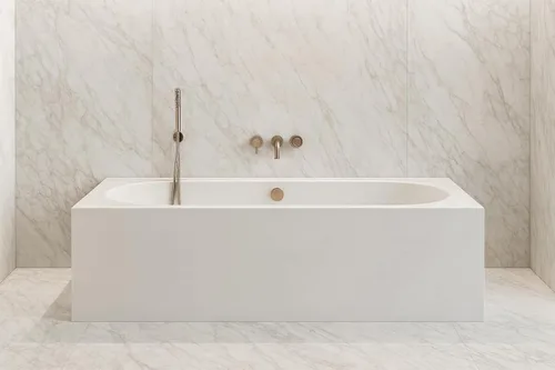 Vista 10 de Carver Tubs - Aphrodite 67 "- Bañera independiente moderna con masaje de aire calentado con chorro - Forma rectangular ovalada característica amplia