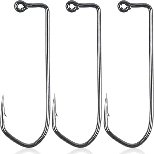 Ganchos de plantilla Aberdeen de 90 grados, 110 piezas de mango largo forjados Duratin Jig Hooks Heavy Wire Jig Ganchos de pesca de acero de alto
