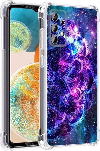 Vista 21 de Funda para Galaxy A23 5G, diseño de flores de mariposa azul, protección contra caídas, a prueba de golpes, carcasa protectora de cuerpo completo