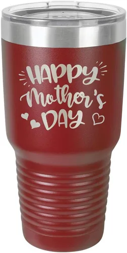Vista 9 de Taza de viaje con texto en inglés "HAPPY MOTHERS DAY 30 oz Drink Tumbler with Straw " grabado con láser con divertidas citas " Compare con Yeti