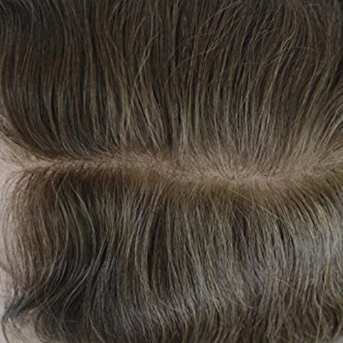 Vista 5 de Piezas de cabello humano tipo tupé de piel fina y suave para hombre con nudo en V (0.002 in) para hombres, 8 x 10 pulgadas, sistema de reemplazo