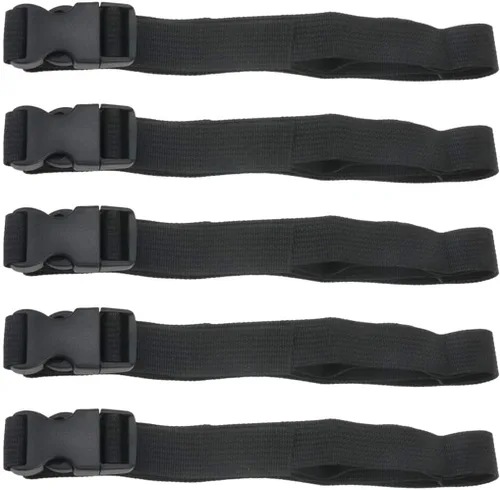 Vista 7 de 5 piezas de correas de amarre negras de nylon de 1" x 39.37" (3.28 pies) Correas ajustables con hebillas de bloqueo de leva de alta resistencia Negro