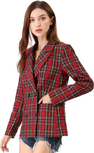 Vista 2 de Allegra K Chaqueta formal de trabajo con solapa con muescas para mujer