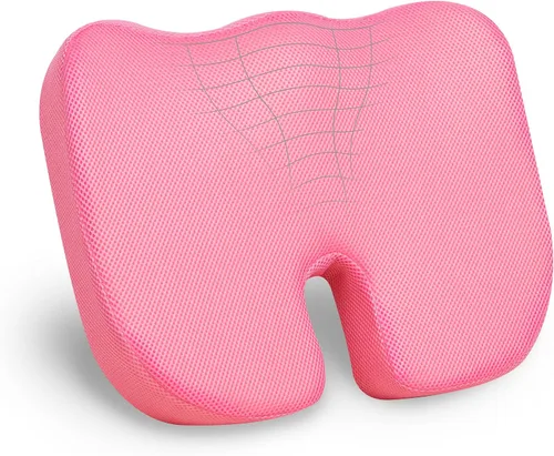 Vista 8 de Mind Reader Cojín de asiento de espuma viscoelástica con tecnología Air-Cloud, ciática, alivio del dolor de coxis y cadera, oficina, espuma