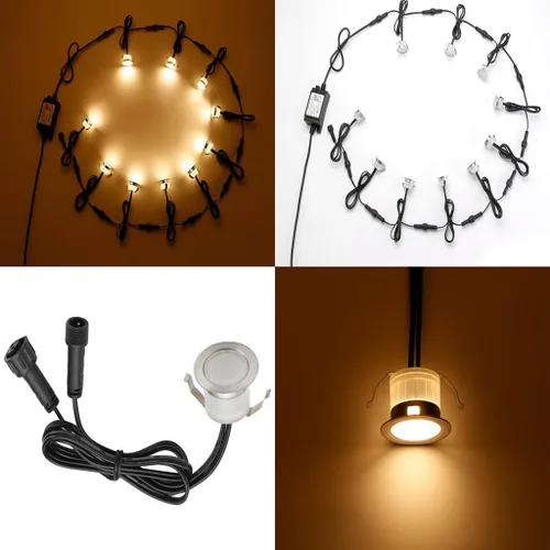 Vista 4 de Luz LED de bajo voltaje para terraza, impermeable, para exteriores, jardín, patio, lámparas de decoración empotradas, escaleras, paisajes, caminos