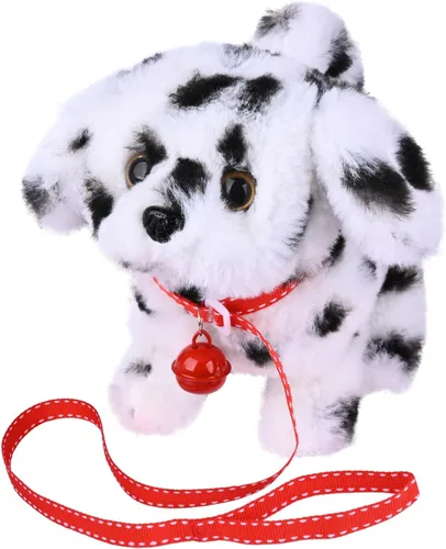 Vista 13 de WorWoder Cachorro de peluche de Alaska, perro electrónico interactivo para mascotas, caminar, ladrar, mover la cola, estirar, animal de compañía