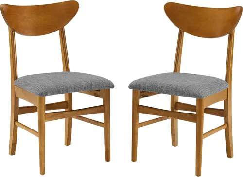 Vista 12 de Crosley Furniture Landon - Juego de 4 sillas de comedor de madera modernas de mediados de siglo con asiento tapizado, silla de cocina, bellota