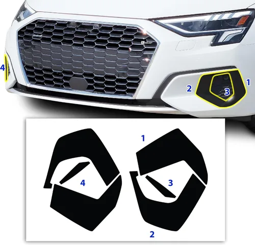 Vista 7 de BOGAR TECH DESIGNS Kit de revestimiento de vinilo precortado para Audi A3 2022-2024, acabado opaco negro brillante