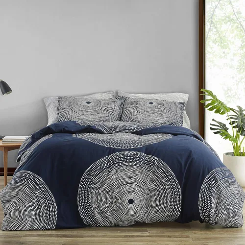 Vista 13 de Marimekko - Juego de funda de edredón tamaño Queen, ropa de cama de algodón con fundas a juego y cierre de botón, decoración del hogar para todas