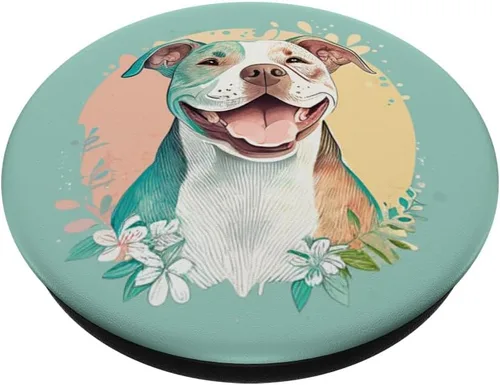 Vista 2 de Pit Bull - Mamá amante de los perros, colorido, artístico, propietario de Pitbull, PopSockets intercambiables