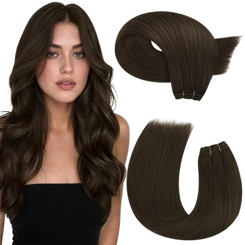 Vista 51 de Moresoo Extensiones de cabello humano real para coser, color negro natural