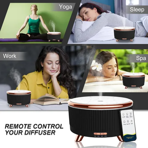 Vista 5 de Difusores para aceites esenciales para habitación grande, difusor de aromaterapia de 16.9 fl oz, humidificador de niebla fría con control remoto
