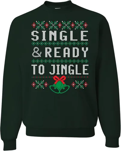 Vista 45 de wild custom apparel Suéter feo de Navidad a la moda más reciente de la colección 3 sudadera de cuello redondo Negro