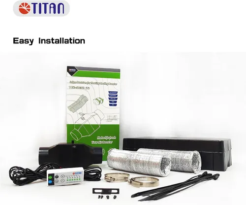 Vista 7 de TITAN Ventilador en línea de ventilación de aire RV, aumentar la circulación de aire, conducto extensible, modo automático de temperatura
