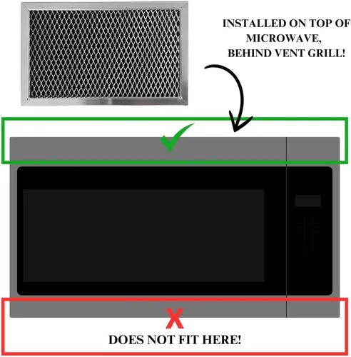 Vista 2 de Filtro de carbón para microondas compatible con los números de modelo GE JVM3160RF8SS, JVM3160DF8CC, JNM3184RP8SS, JNM3184DP8BB