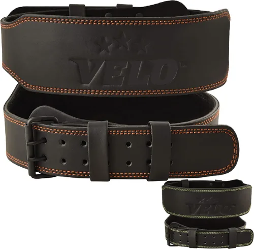 Vista 10 de VELO Cinturón de cuero de 4 pulgadas para levantamiento de pesas, correa de soporte de espalda para gimnasio, ejercicio físico para entrenamientos