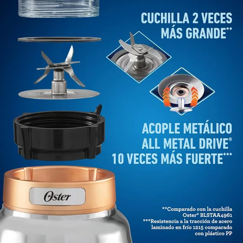 Vista 3 de Oster Licuadora de botón de perilla con tarro de vidrio BLSTPBRG