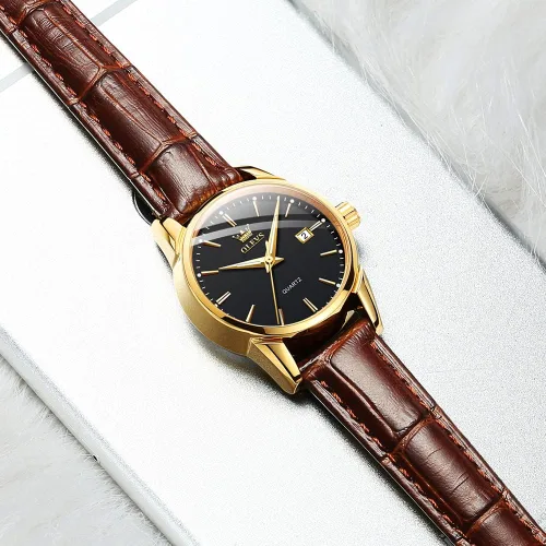 Vista 8 de OLEVS Relojes para mujer, de cuero marrón, fácil de leer, de cuarzo, analógicos, de cara pequeña, para mujer, impermeable, casual, simple
