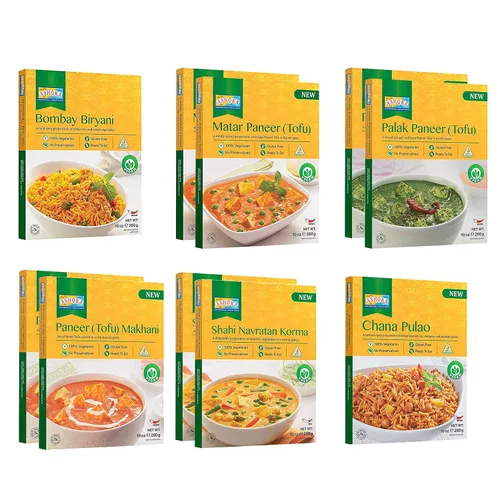 Vista 13 de Ashoka Meals 1932, kit de comidas a base de plantas, paquete variado de frijoles y arroz, comidas para calentar y servir, certificado Kosher, comida