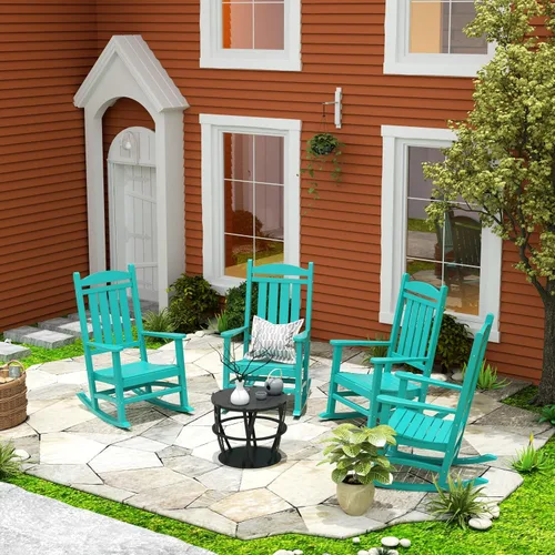 Vista 4 de WestinTrends Malibu - Mecedora para exteriores/patio, color turquesa