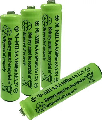 Vista 6 de AAA Nimh 600mAh 1.2v batería recargable para luces solares al aire libre lámpara de jardín (12 piezas AAA)
