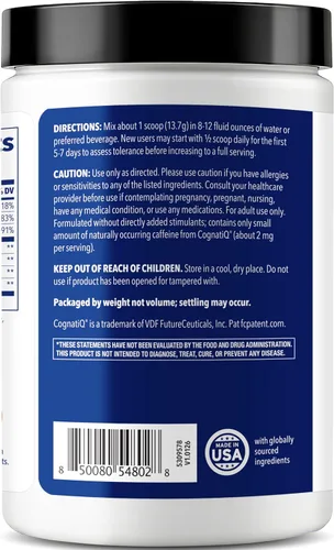 Vista 9 de Creatine Monohydrate Powder 10g with Alpha GPC & L-Tyrosine, 30 Servings