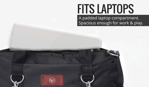 Vista 2 de Live Well 360 Bolsa de lona para gimnasio para hombres o mujeres Bolsa con zapatos, laptop y compartimento húmedo Bolsa de hombro perfecta