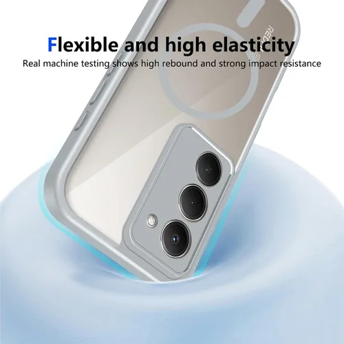 Vista 310 de Funda magnética transparente compatible con Xiaomi 17T, color negro 2 en 1 PC + TPU cubierta de teléfono a prueba de golpes, carcasa protectora