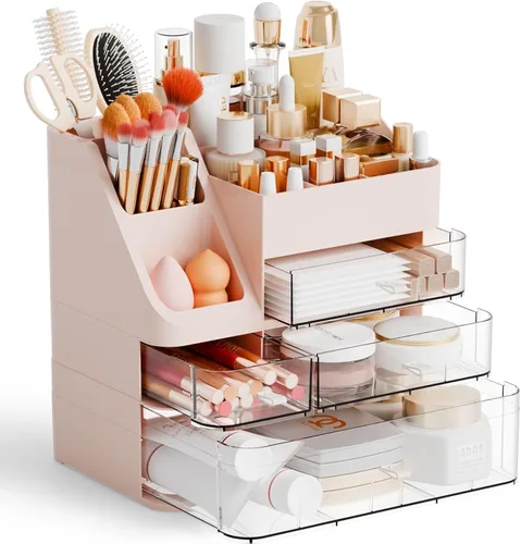 Vista 10 de Yieach Organizador de maquillaje de encimera para tocador, baño, tocador, organizador grande de almacenamiento de maquillaje y organizador