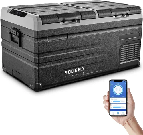 Vista 11 de BODEGACOOLER - Refrigerador de coche de 12 voltios, refrigerador de automóvil de 58 cuartos (55 L) con ruedas, congelador portátil