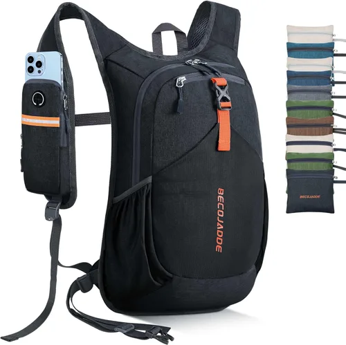 Vista 21 de BECOJADDE - Mochila de senderismo pequeña de 15 L para hombres y mujeres, plegable, ultraligera, para viajes, camping, actividades al aire libre