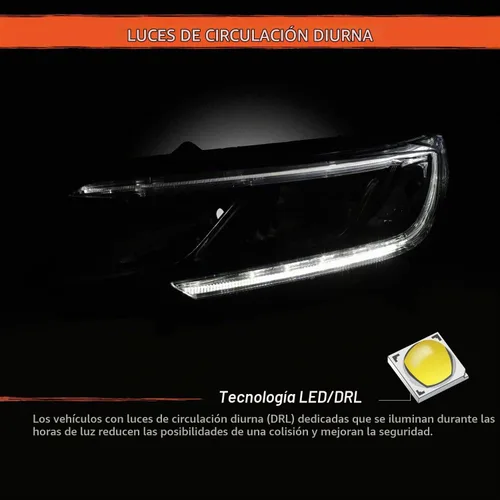 Vista 3 de AKKON - Conjunto de faros delanteros para Honda CRV 2015-2016 tipo halógeno con modelos DRL LED estilo OE