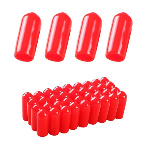 Vista 32 de Cubierta de tapa de extremo redondo de goma 0.08 pulgadas (0.079 in), protectores de rosca de tornillo de PVC flexible de tubería de tubería