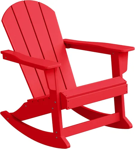 Vista 102 de WestinTrends Silla mecedora Malibu de poliéster para exterior/patio Adirondack, Negra