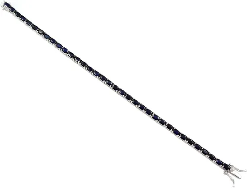 Vista 4 de Pulsera de tenis de plata de ley 925 natural de 0197 x 0118in corte ovalado zafiro azul piedra natal de septiembre joyería para mujer regalo