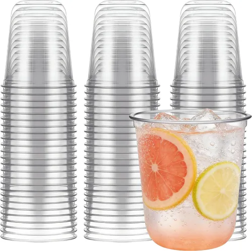 Vista 12 de Ziliny 100 copas de vino de plástico de 9 onzas sin tallo, desechables, copas de vino de plástico para fiestas, bodas, cumpleaños, cócteles