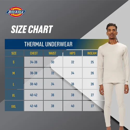 Vista 6 de Dickies Conjunto de ropa interior térmica Long Johns para hombre juego de capa base de 2 piezas para clima frío para hombre