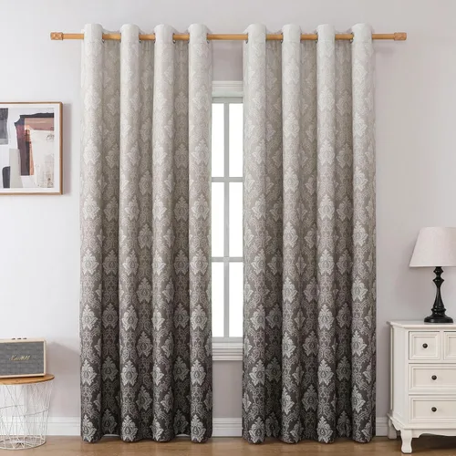 Vista 9 de Flyfun Medallion - Cortinas opacas de 84 pulgadas de largo, con aislamiento térmico y ojales, juego de 2 paneles de cortinas para dormitorio