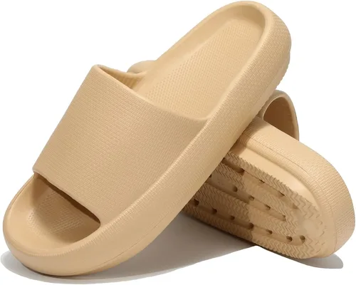 Vista 4 de Sandalias acolchadas para mujeres y hombres, cómodas y suaves, zapatos de ducha acolchados, suela gruesa para interiores y exteriores