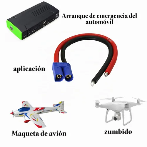 Vista 6 de EC5 Adaptador de cable macho, EC5 macho conector banana con 7.9 in 10 awg de silicona (paquete de 2 unidades)